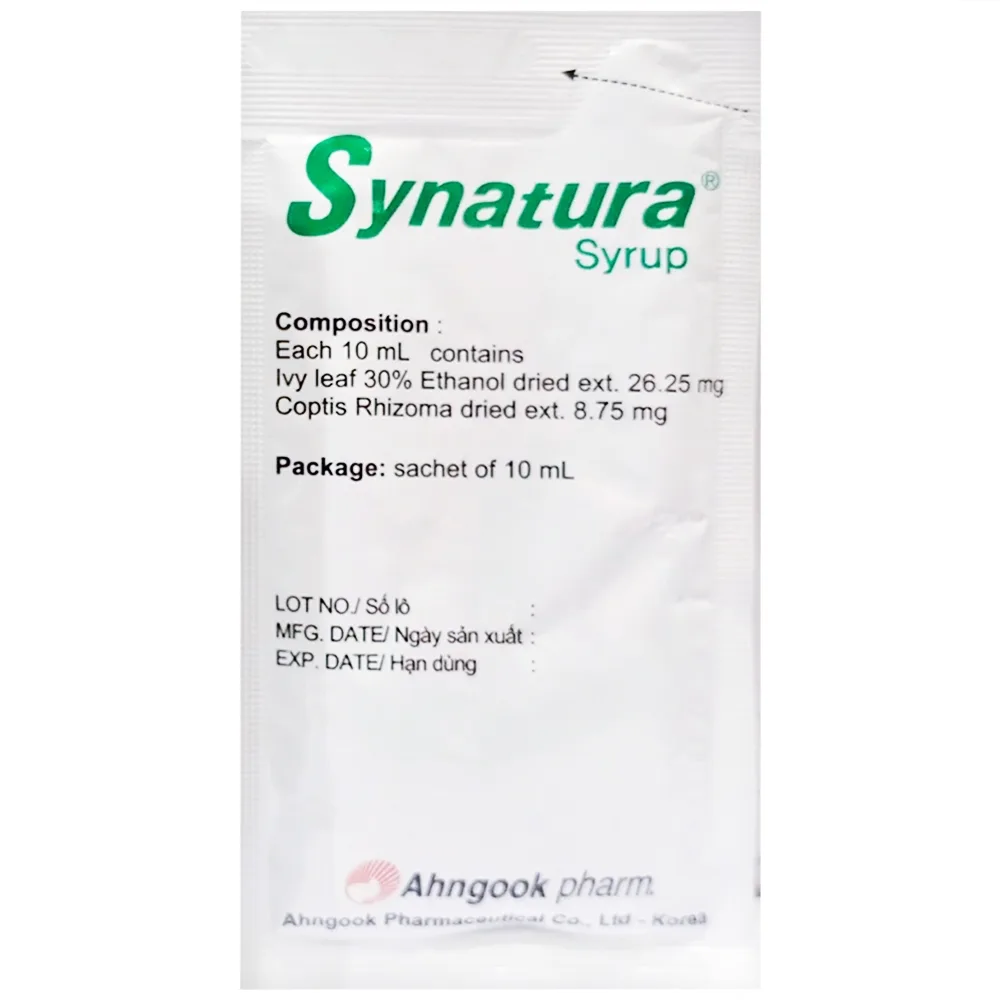 Hình ảnh Siro Synatura Ahngook điều trị điều trị nhiễm khuẩn hô hấp, viêm phế quản (78 gói)