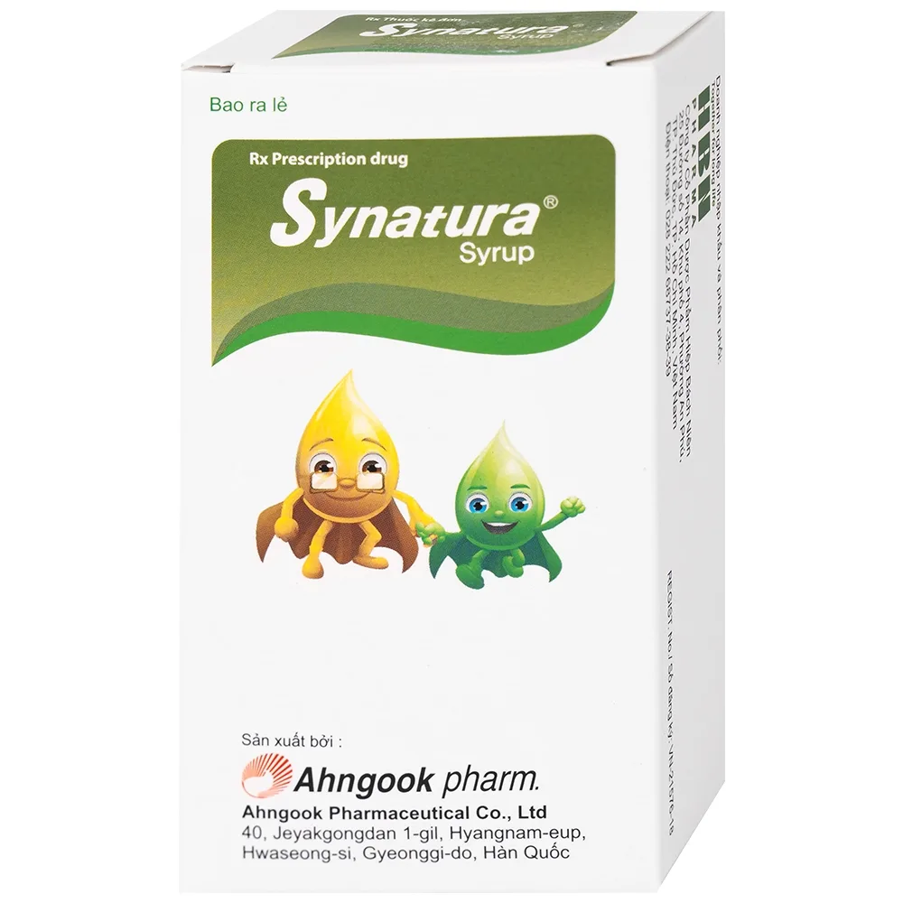 Hình ảnh Siro Synatura Syrup AhnGook điều trị nhiễm khuẩn đường hô hấp trên cấp tính và viêm phế quản mạn tính (9 gói x 10ml)