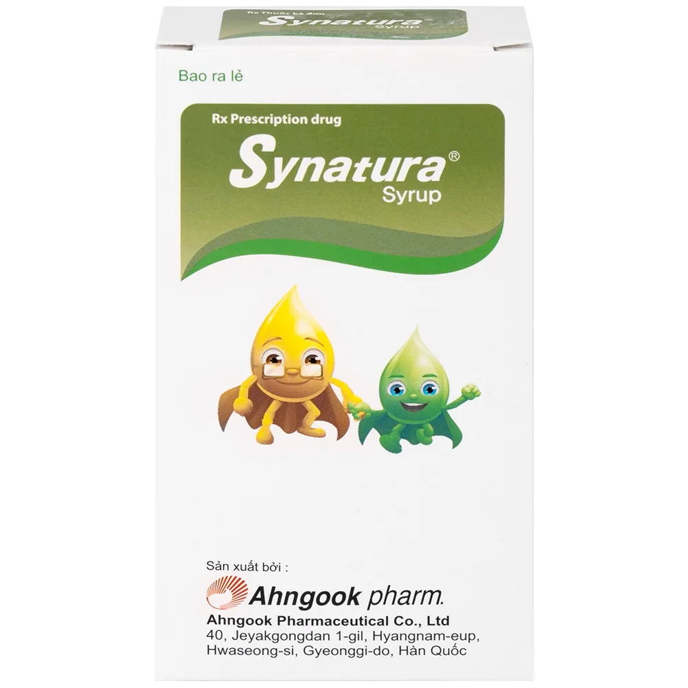 Hình ảnh Siro Synatura Syrup AhnGook điều trị nhiễm khuẩn đường hô hấp trên cấp tính và viêm phế quản mạn tính (9 gói x 10ml)