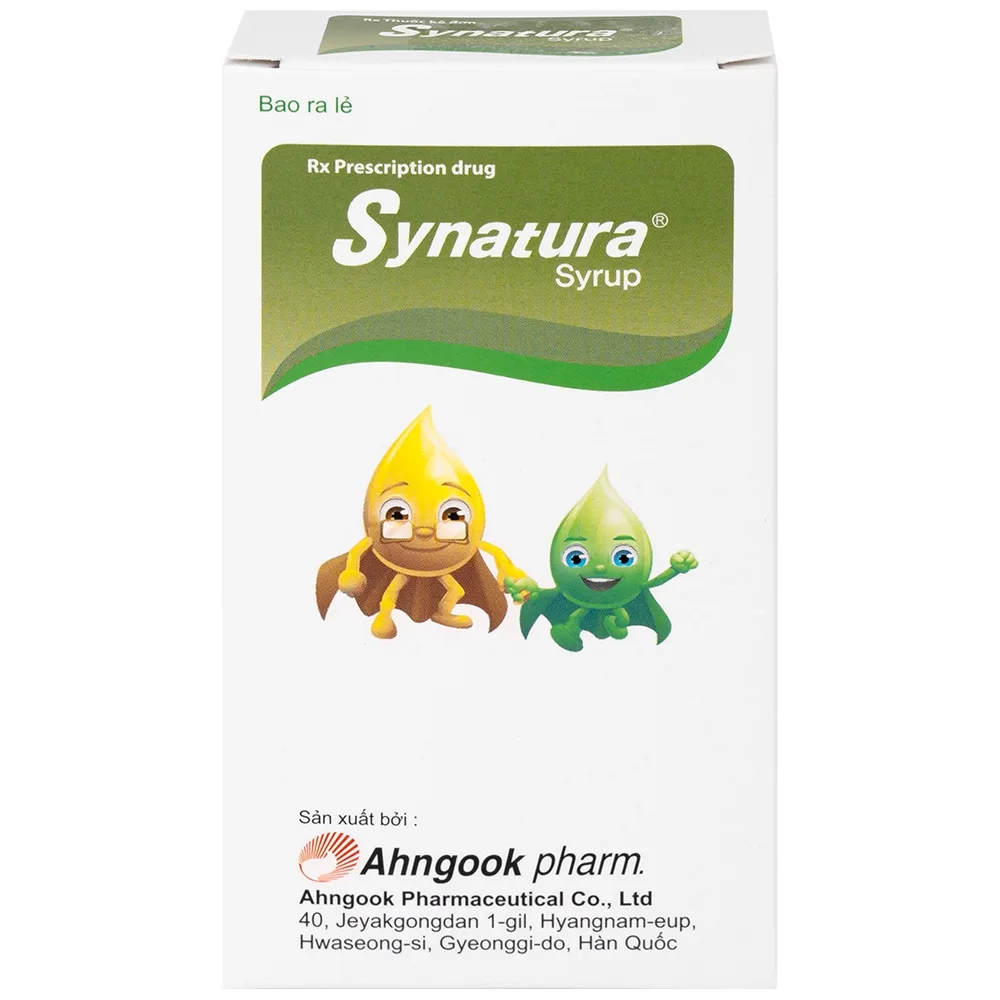 Hình ảnh Siro Synatura Syrup AhnGook điều trị nhiễm khuẩn đường hô hấp trên cấp tính và viêm phế quản mạn tính (9 gói x 10ml)
