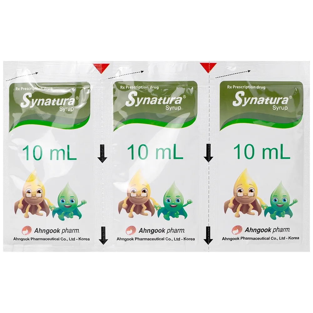 Hình ảnh Siro Synatura Syrup AhnGook điều trị nhiễm khuẩn đường hô hấp trên cấp tính và viêm phế quản mạn tính (9 gói x 10ml)