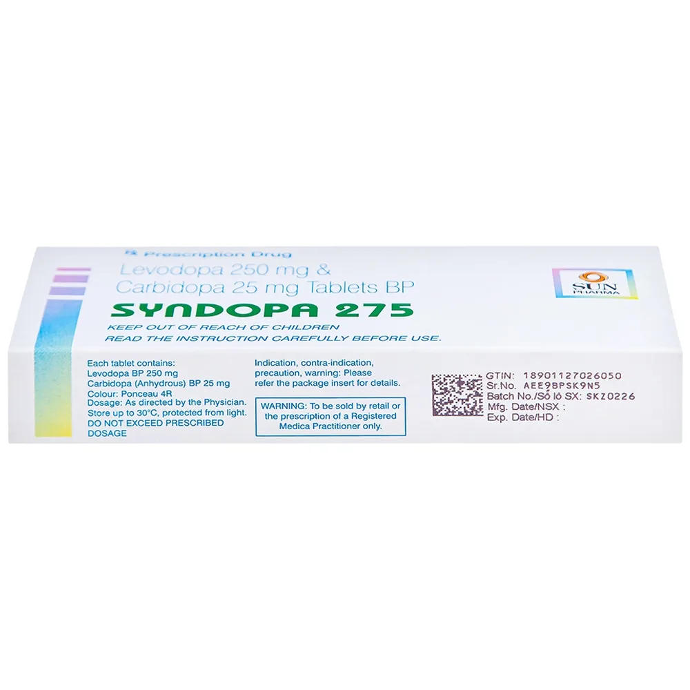 Hình ảnh Thuốc Syndopa 275 Sun Pharma điều trị triệu chứng bệnh Parkinson (5 vỉ x 10 viên)