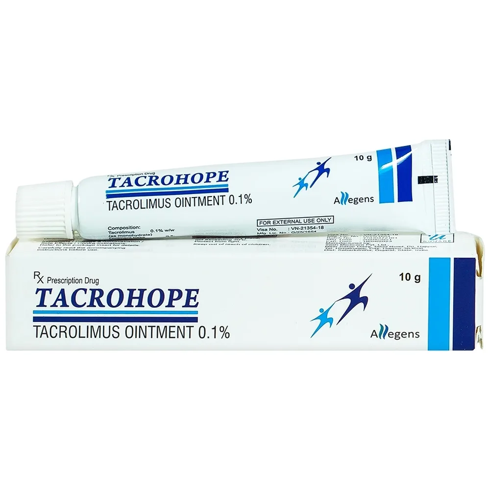 Hình ảnh Thuốc mỡ Tacrohope Tacrolimus Ointment 0.1% Allegen điều trị viêm da dị ứng (10g)