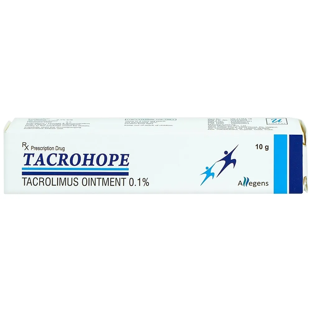 Hình ảnh Thuốc mỡ Tacrohope Tacrolimus Ointment 0.1% Allegen điều trị viêm da dị ứng (10g)