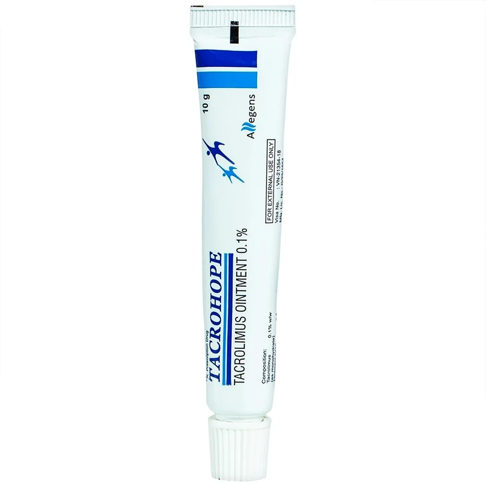 Hình ảnh Thuốc mỡ Tacrohope Tacrolimus Ointment 0.1% Allegen điều trị viêm da dị ứng (10g)