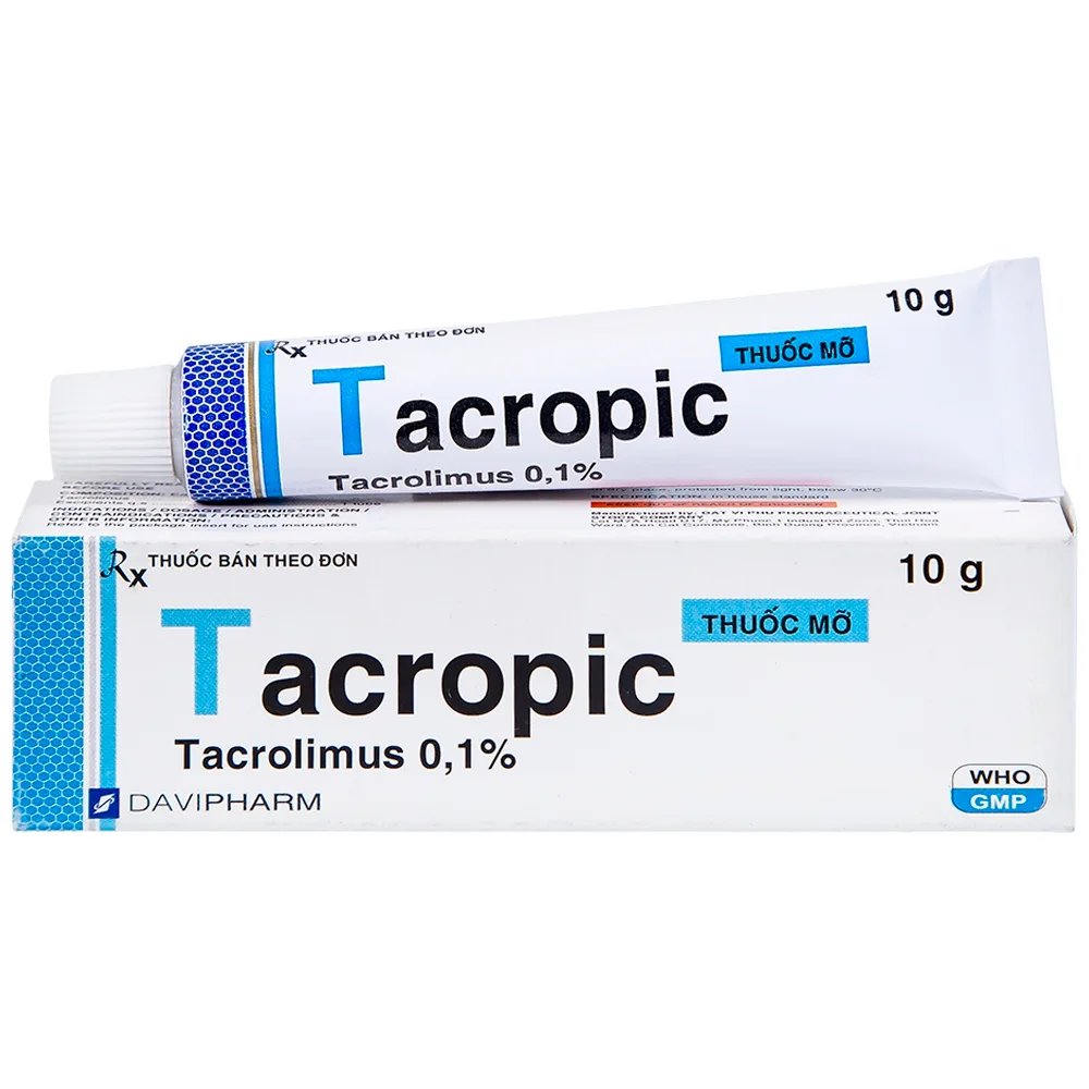 Hình ảnh Thuốc mỡ Tacropic Tacrolimus 0,1% Davipharm điều trị chàm thể tạng (10g)