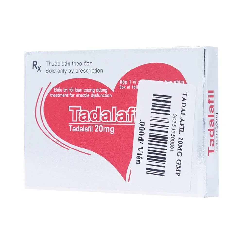 Hình ảnh Thuốc Tadalafil 20mg Cophavina điều trị rối loạn cương dương (1 vỉ x 4 viên)