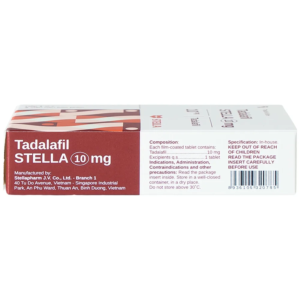 Hình ảnh Thuốc Tadalafil Stella 10mg điều trị rối loạn cương dương (1 vỉ x 2 viên)