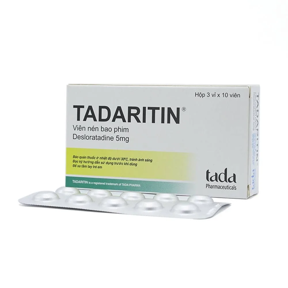 Hình ảnh Thuốc Tadaritin 5mg Tada Pharma giảm viêm mũi dị ứng, mày đay (3 vỉ x 10 viên)