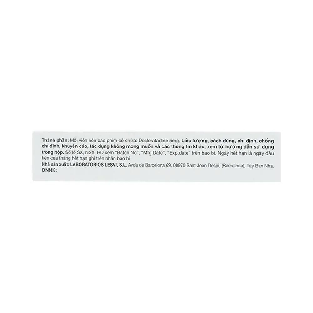 Hình ảnh Thuốc Tadaritin 5mg Tada Pharma giảm viêm mũi dị ứng, mày đay (3 vỉ x 10 viên)