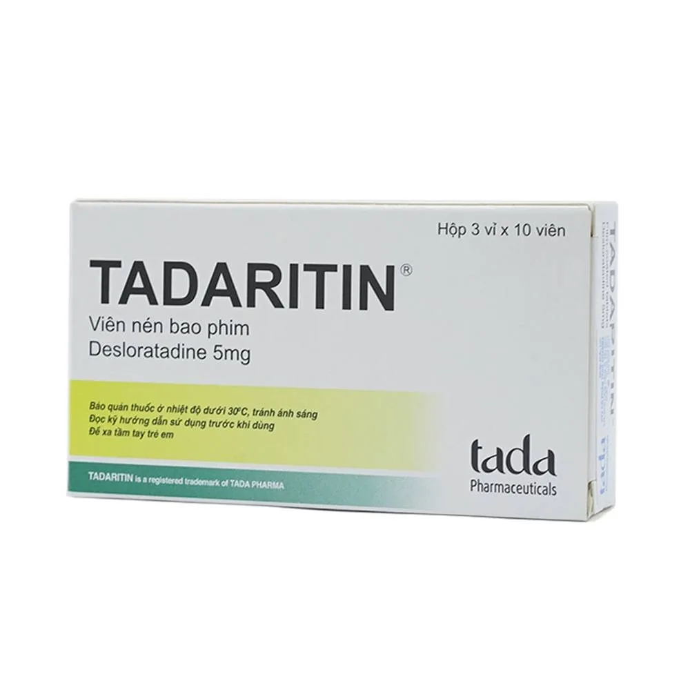 Hình ảnh Thuốc Tadaritin 5mg Tada Pharma giảm viêm mũi dị ứng, mày đay (3 vỉ x 10 viên)