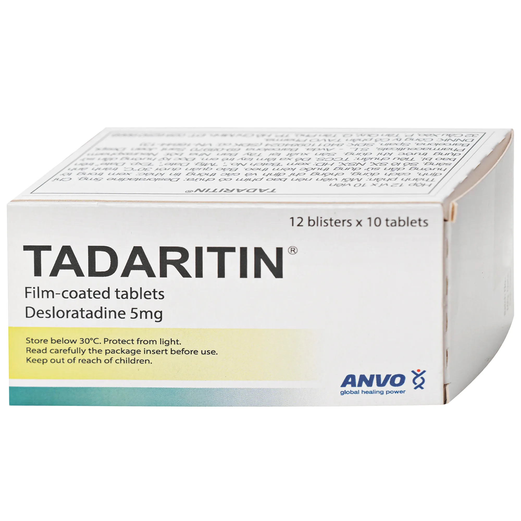 Hình ảnh Thuốc Tadaritin 5mg Anvo Giảm viêm mũi dị ứng, mày đay (12 vỉ x 10 viên)