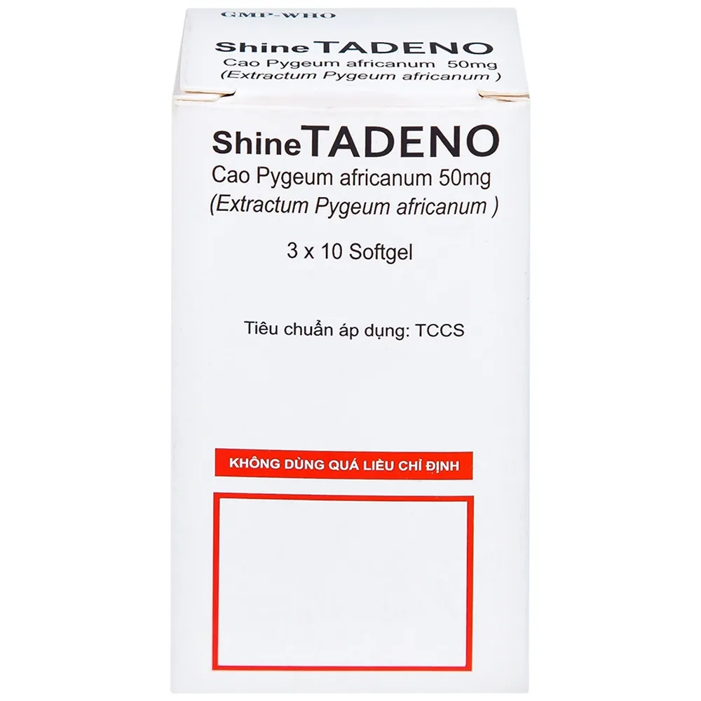 Hình ảnh Thuốc ShineTadeno 50mg Medisun phòng và hỗ trợ điều trị rối loạn đường tiểu (3 vỉ x 10 viên)