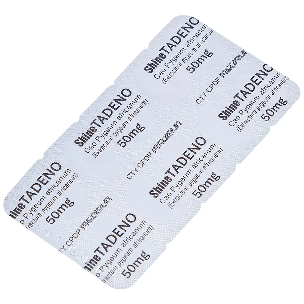 Hình ảnh Thuốc ShineTadeno 50mg Medisun phòng và hỗ trợ điều trị rối loạn đường tiểu (3 vỉ x 10 viên)
