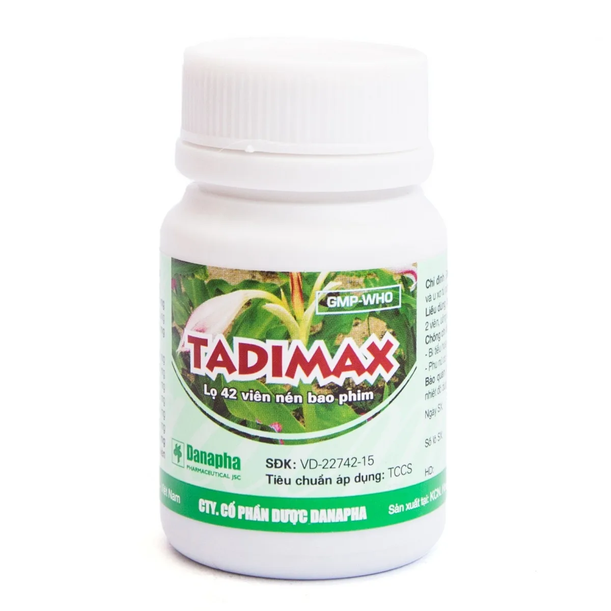 Hình ảnh Thuốc Tadimax Danapha điều trị phì đại lành tính tuyến tiền liệt và u xơ tử cung (42 viên)