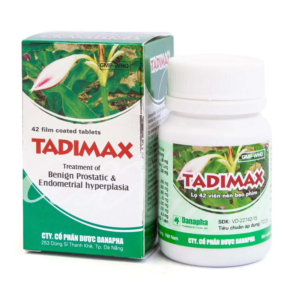 Hình ảnh Thuốc Tadimax Danapha điều trị phì đại lành tính tuyến tiền liệt và u xơ tử cung (42 viên)