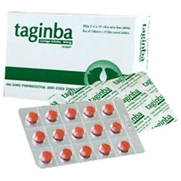 Hình ảnh Thuốc Taginba DHG điều trị hỗ trợ các bệnh suy giảm nhận thức (2 vỉ x 15 viên)