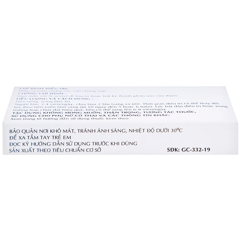 Hình ảnh Thuốc Taginyl 500mg Thành Nam điều trị triệu chứng cơn chóng mặt (2 vỉ x 10 viên)