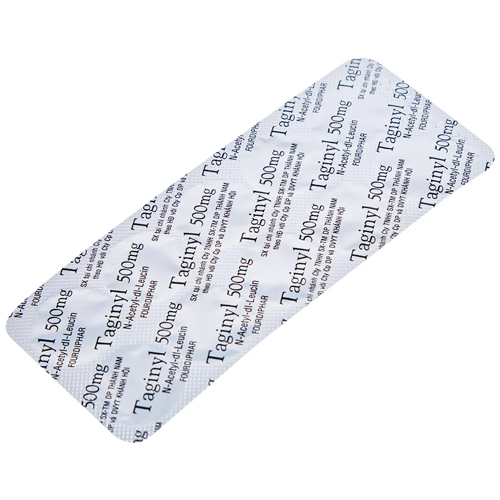 Hình ảnh Thuốc Taginyl 500mg Thành Nam điều trị triệu chứng cơn chóng mặt (2 vỉ x 10 viên)