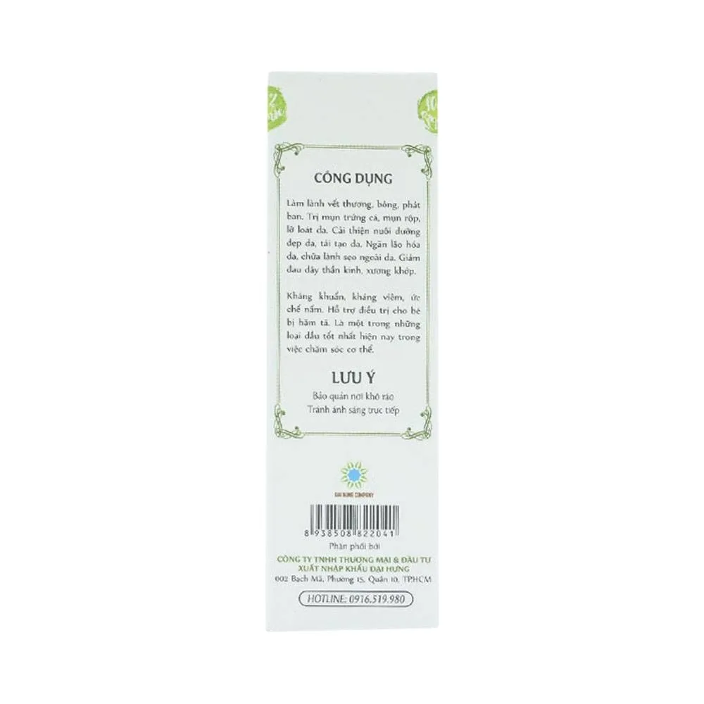 Hình ảnh Dầu Mù U Tamanu Oil Đất Việt điều trị bỏng, tái tạo da, lành sẹo (10ml)