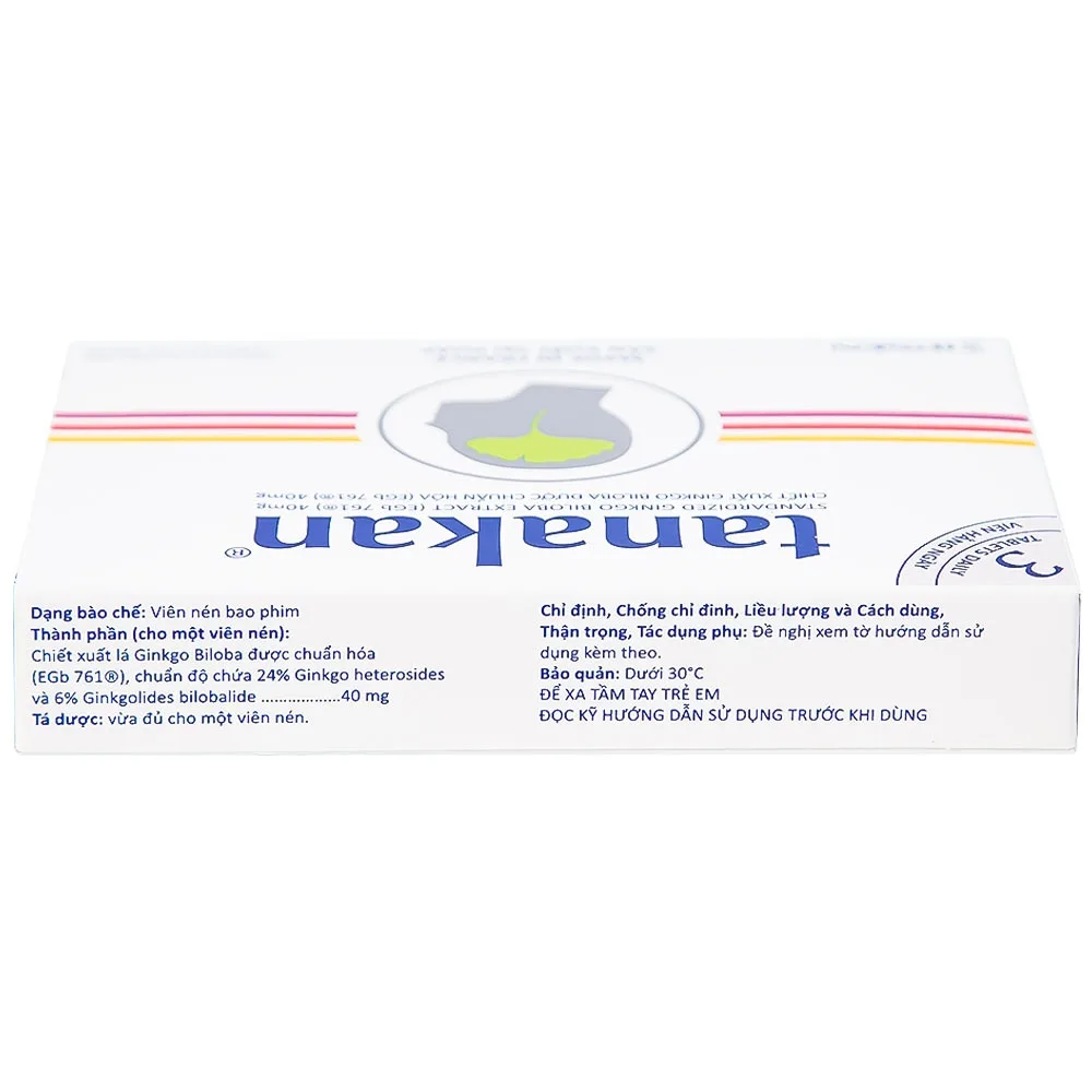 Hình ảnh Thuốc Tanakan Ipsen điều trị triệu chứng rối loạn nhận thức ở người lớn tuổi (2 vỉ x 15 viên)