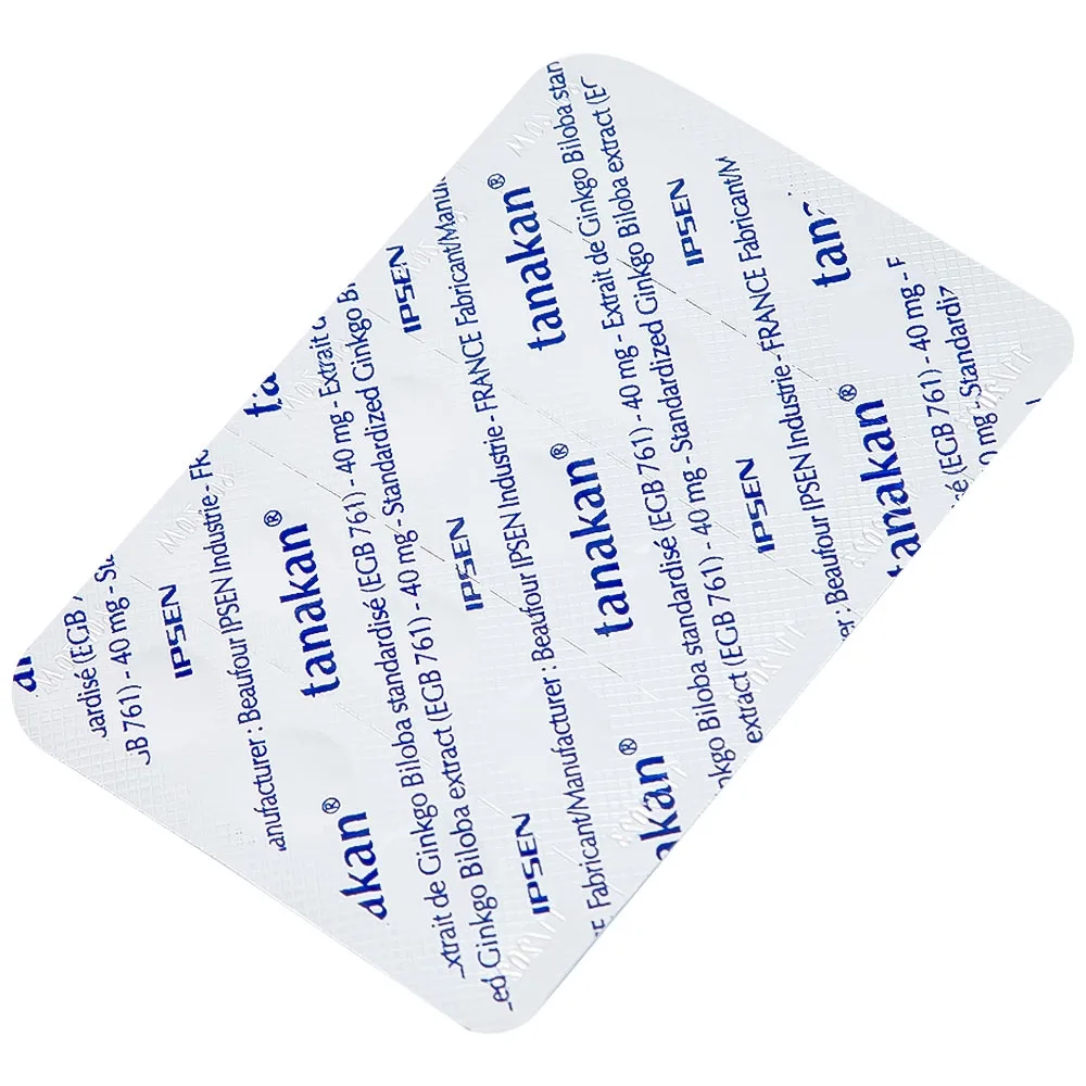 Hình ảnh Thuốc Tanakan Ipsen điều trị triệu chứng rối loạn nhận thức ở người lớn tuổi (2 vỉ x 15 viên)