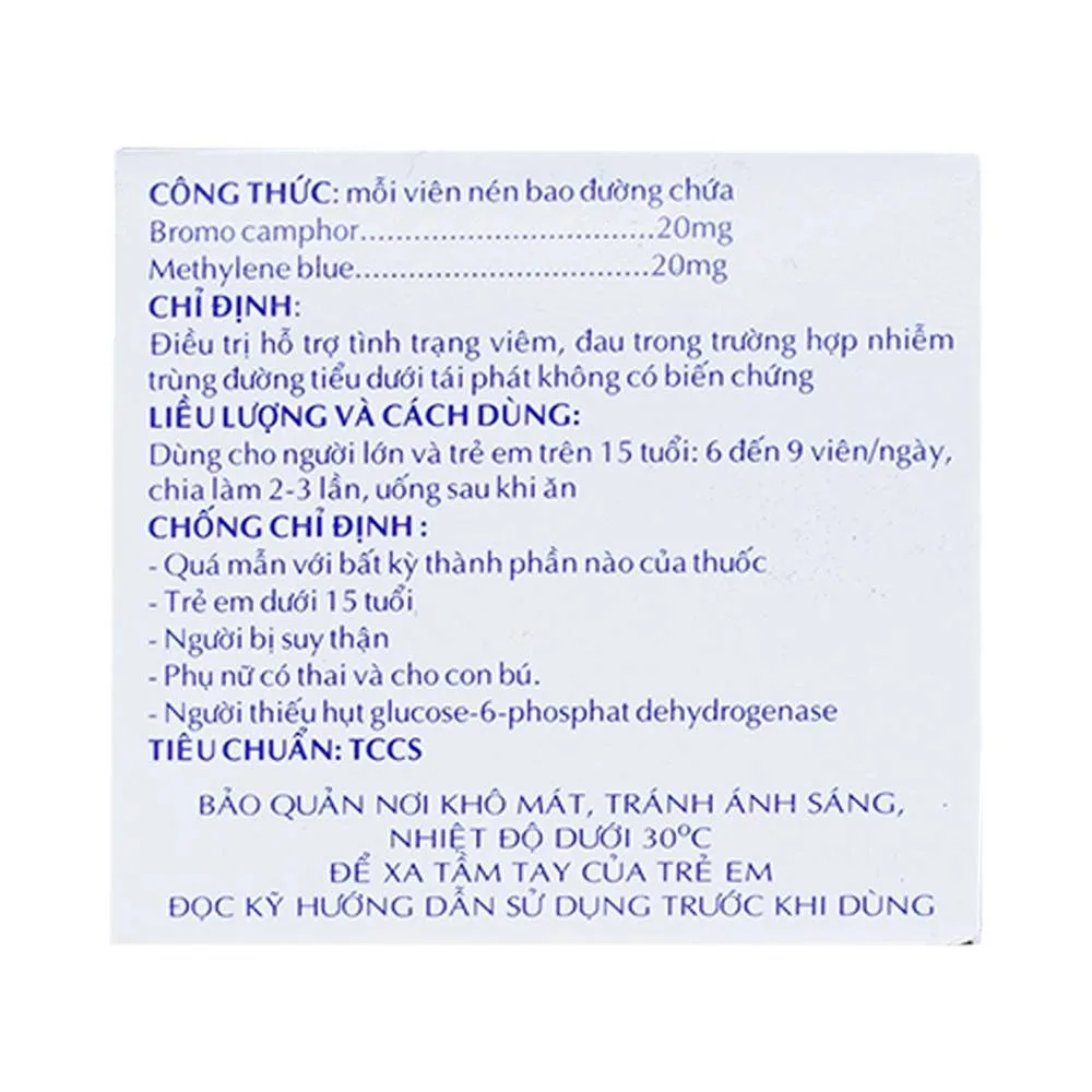 Hình ảnh Thuốc TanaMisolblue Thành Nam điều trị hỗ trợ viêm, đau trong nhiễm trùng đường tiểu (10 vỉ x 10 viên) 
