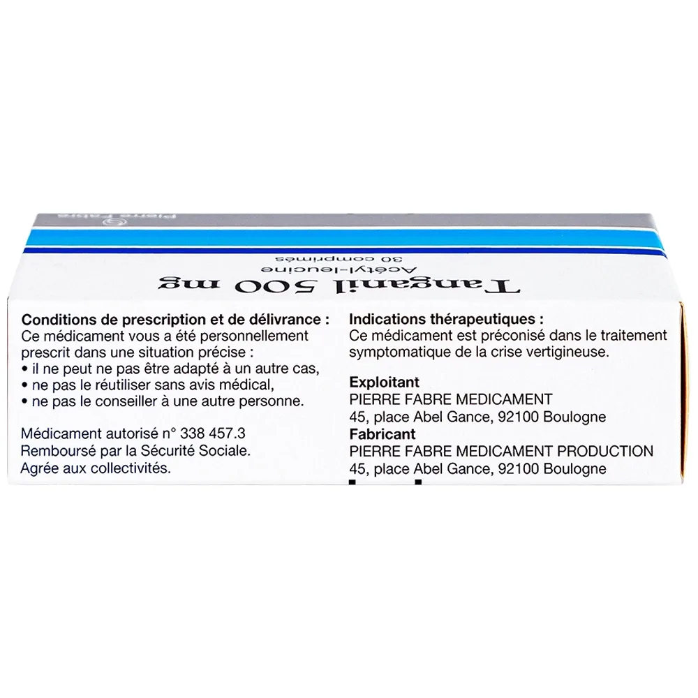 Hình ảnh Thuốc Tanganil 500mg Pierre Fabre điều trị cơn chóng mặt (3 vỉ x 10 viên)