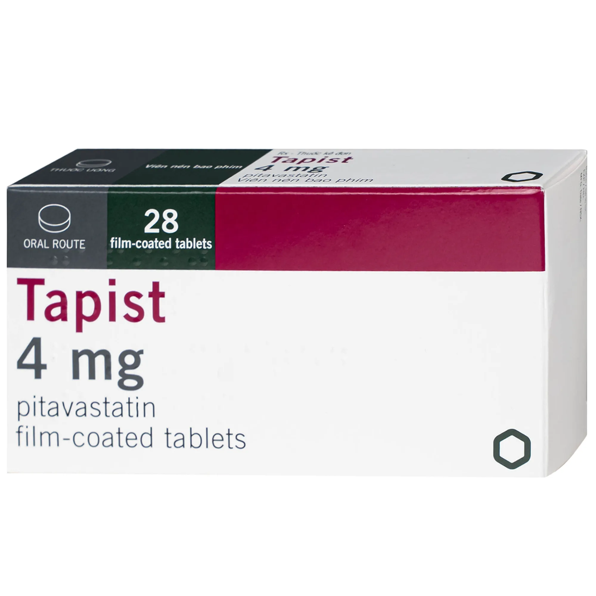 Hình ảnh Thuốc Tapist 4mg Laboratorios Cinfa điều trị mỡ máu cao và hạ Cholesterol (4 vỉ x 7 viên)
