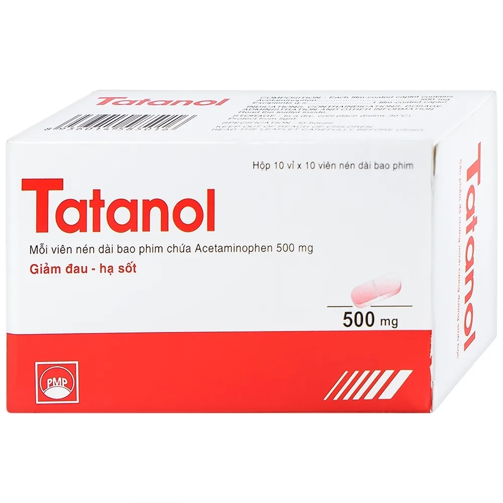 Hình ảnh Thuốc Tatanol giảm đau, hạ sốt (10 vỉ x 10 viên)