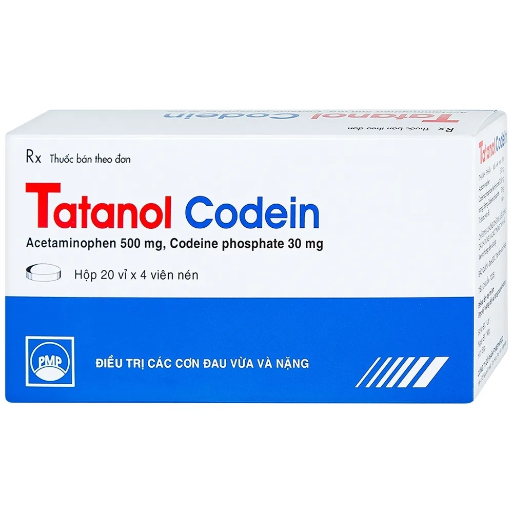 Hình ảnh Thuốc Tatanol Codein hỗ trợ điều trị các cơn đau vừa và nặng (20 vỉ x 4 viên)