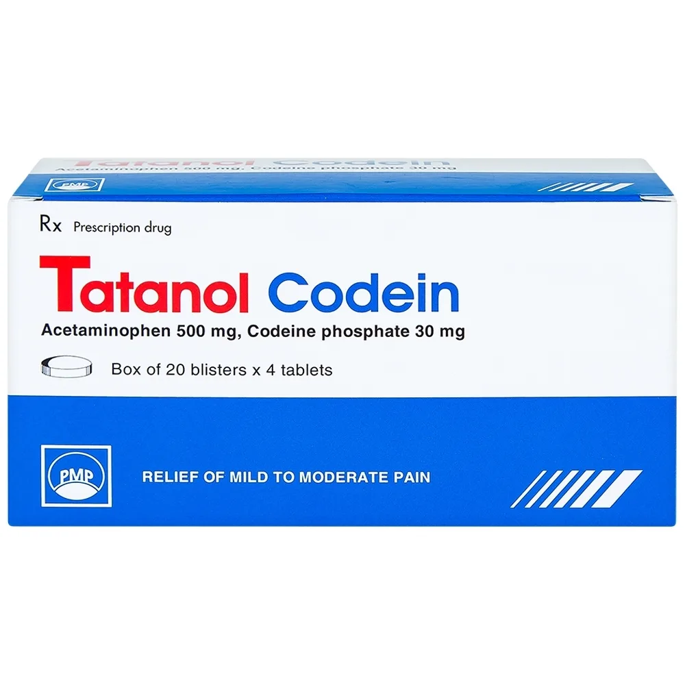 Hình ảnh Thuốc Tatanol Codein hỗ trợ điều trị các cơn đau vừa và nặng (20 vỉ x 4 viên)