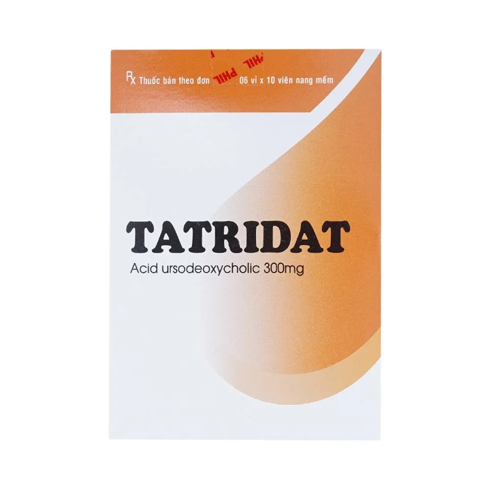 Hình ảnh Thuốc Tatridat 300mg Phil dùng làm tan sỏi mật giàu Cholesterol, điều trị xơ gan (6 vỉ x 10 viên)