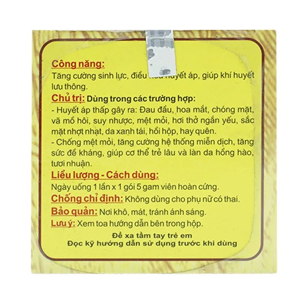 Hình ảnh Thuốc Tây Thi Thái Dương điều trị huyết áp thấp, chống mệt mỏi (10 gói x 5g) 
