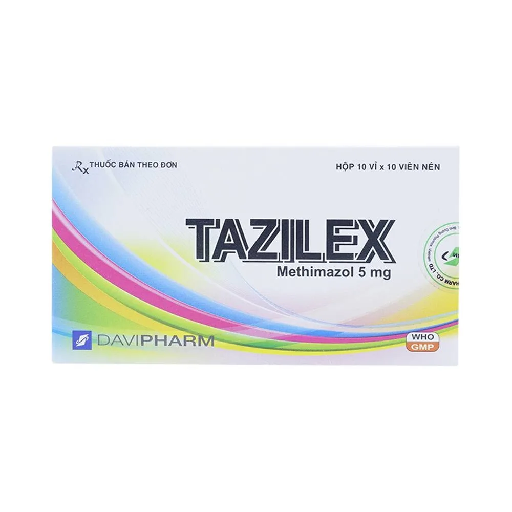 Hình ảnh Thuốc Tazilex Davipharm điều trị trước khi phẫu thuật tuyến giáp (10 vỉ x 10 viên)