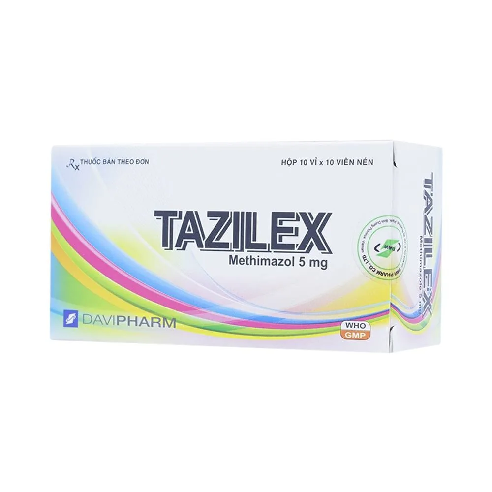Hình ảnh Thuốc Tazilex Davipharm điều trị trước khi phẫu thuật tuyến giáp (10 vỉ x 10 viên) 