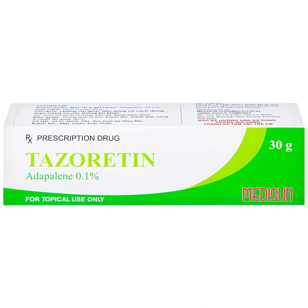 Hình ảnh Gel bôi ngoài da Tazoretin điều trị mụn trứng cá vừa và nhẹ (30g) 