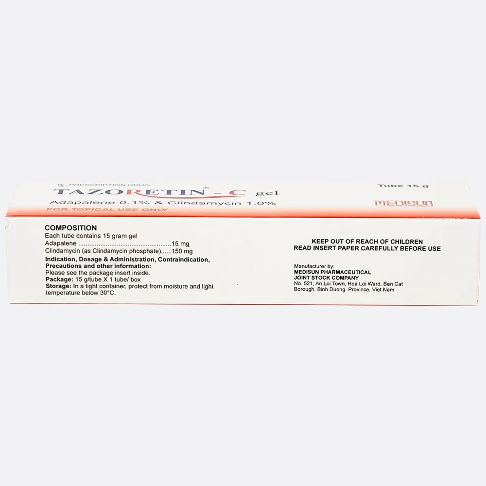 Hình ảnh Thuốc bôi ngoài da Tazoretin - C Gel 15g Medisun điều trị tại chỗ mụn trứng cá