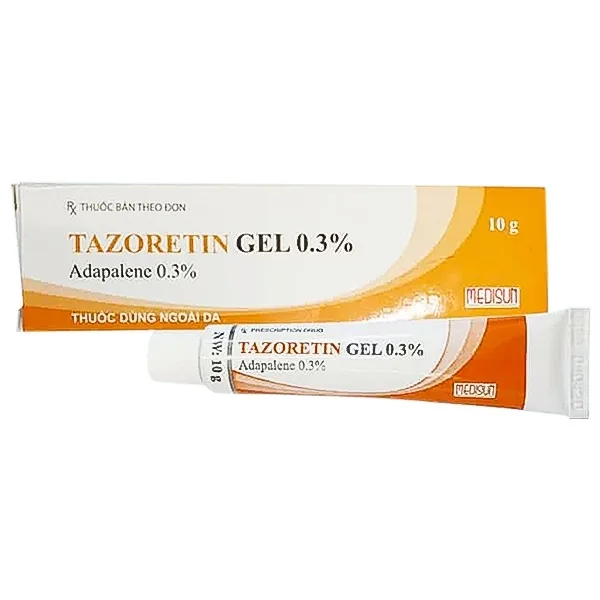 Hình ảnh Thuốc dùng ngoài da Tazoretin Gel 0.3% Medisun điều trị mụn trứng cá (10g)