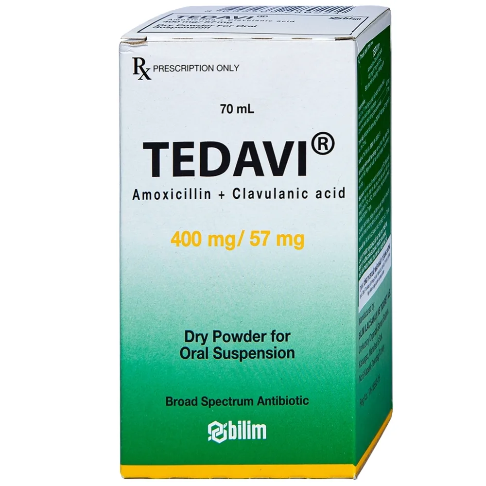 Hình ảnh Bột pha uống Tedavi 400mg/57mg điều trị nhiễm khuẩn, viêm xoang, viêm tai giữa (70ml)