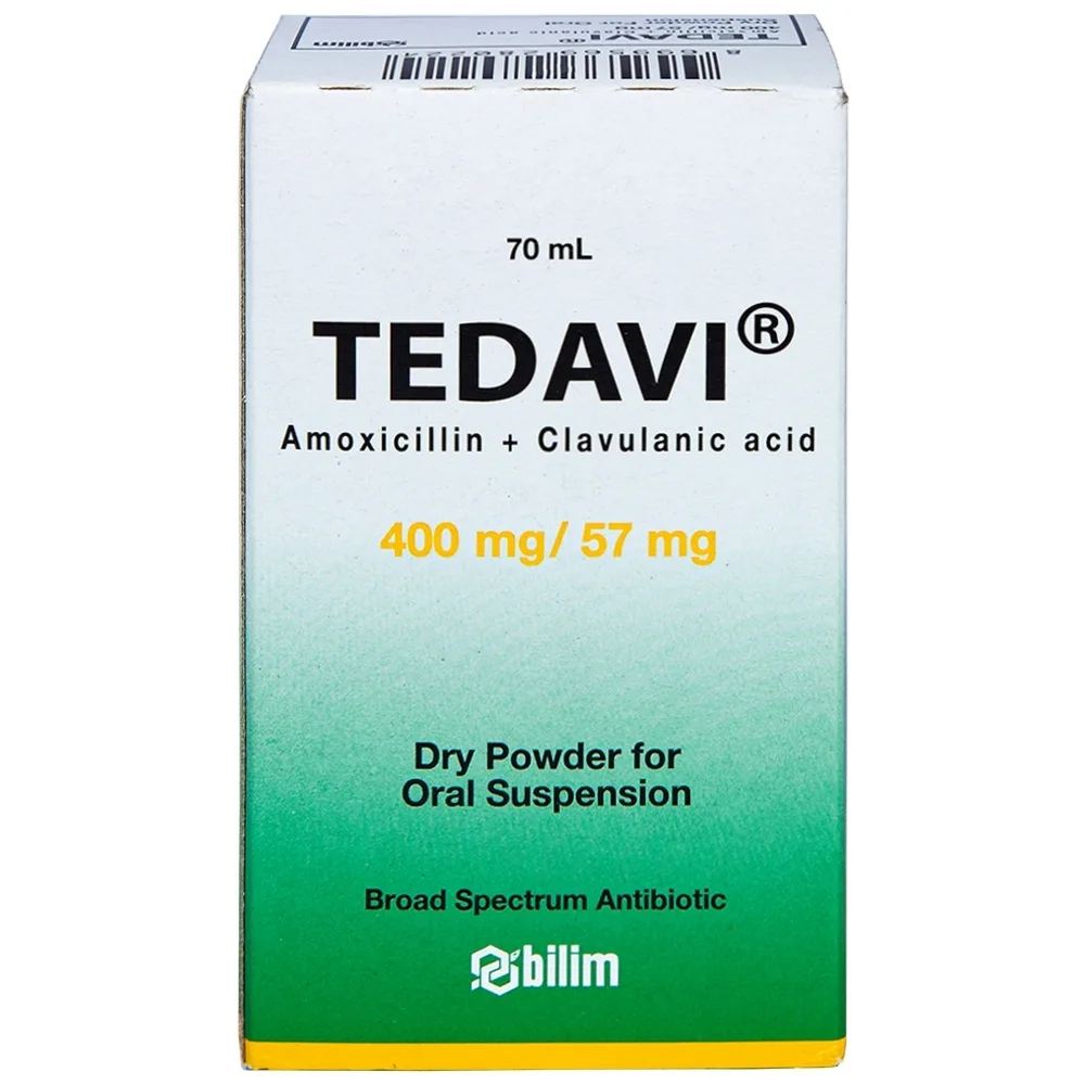 Hình ảnh Bột pha uống Tedavi 400mg/57mg điều trị nhiễm khuẩn, viêm xoang, viêm tai giữa (70ml)