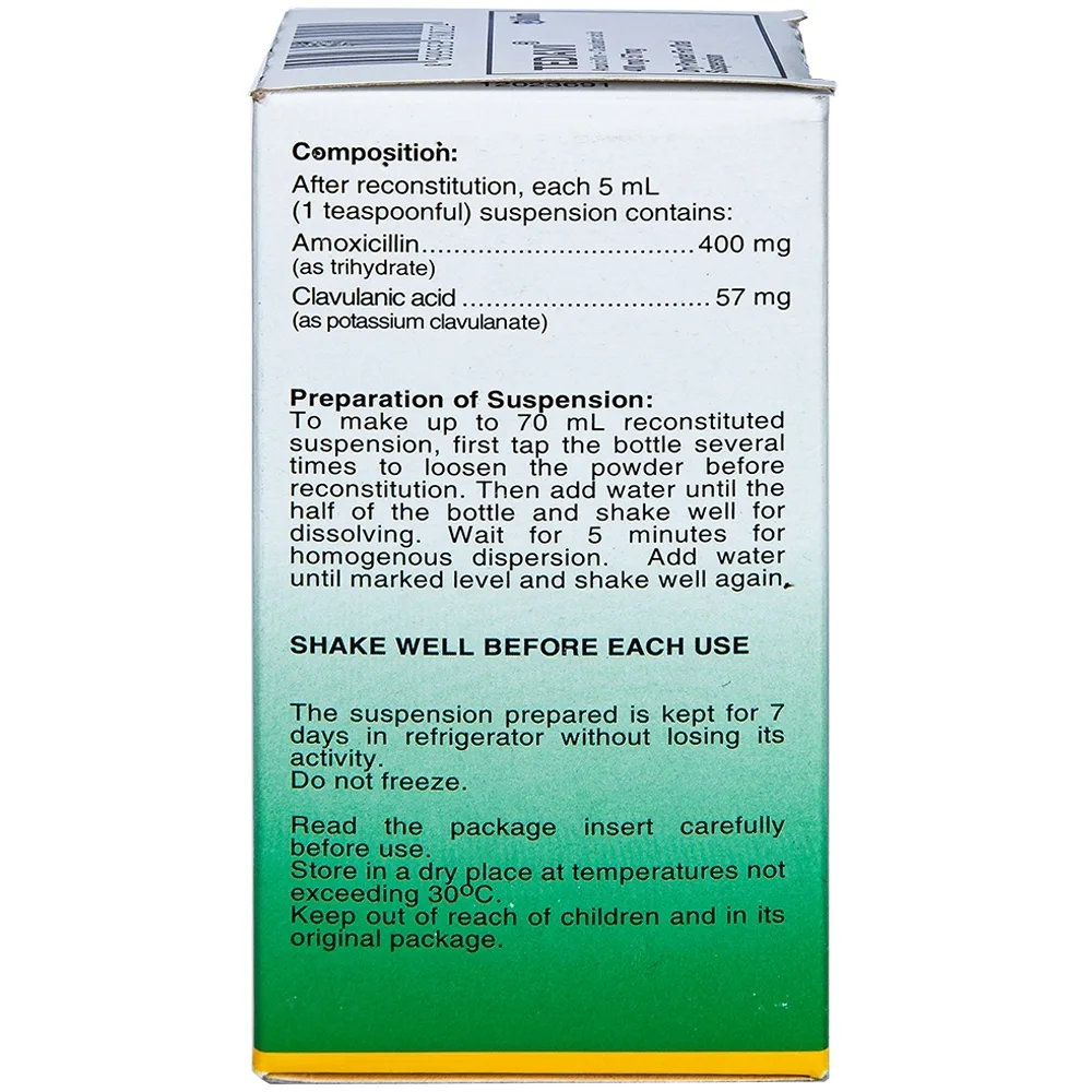 Hình ảnh Bột pha uống Tedavi 400mg/57mg điều trị nhiễm khuẩn, viêm xoang, viêm tai giữa (70ml)