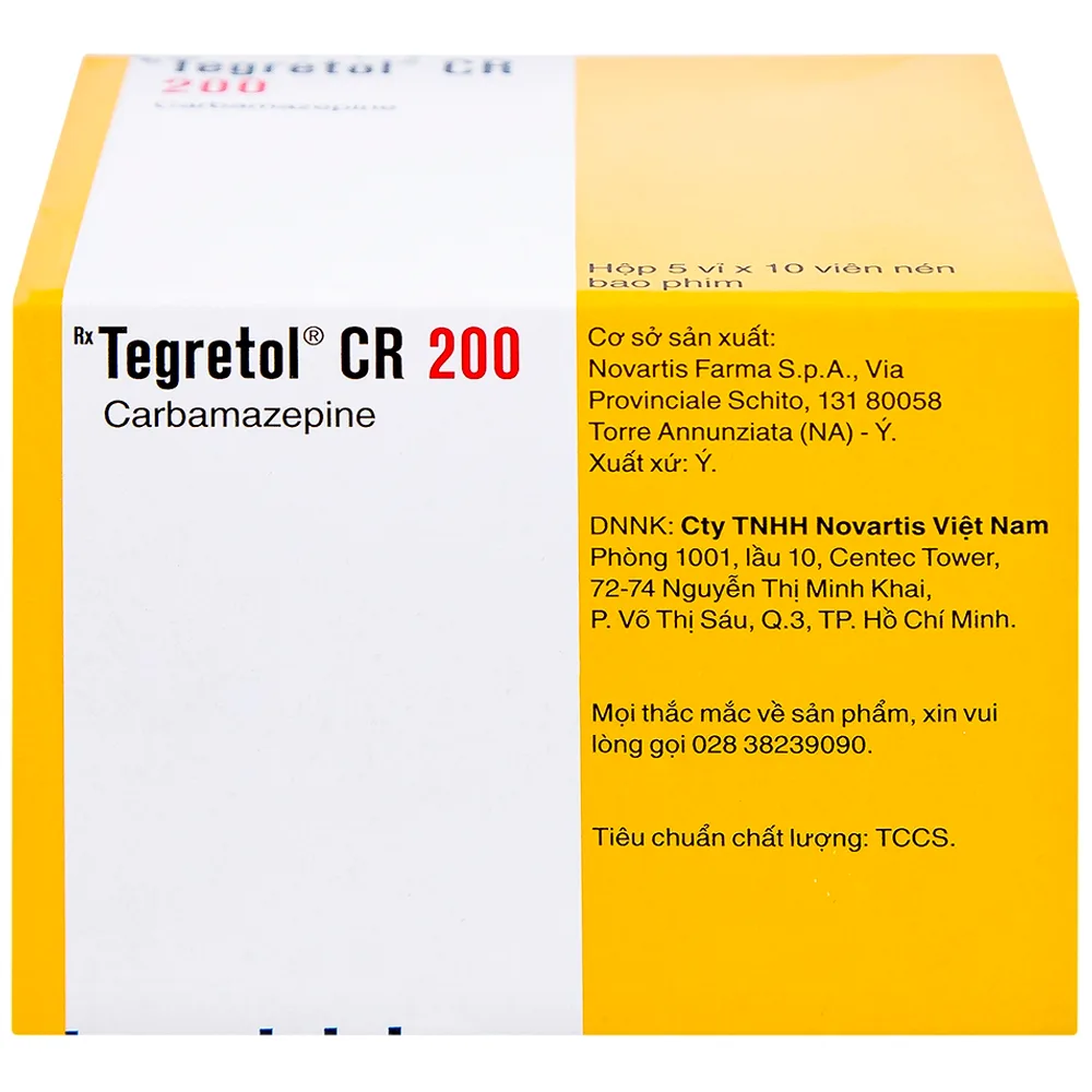 Hình ảnh Thuốc Tegretol CR 200 điều trị bệnh động kinh (5 vỉ x 10 viên)