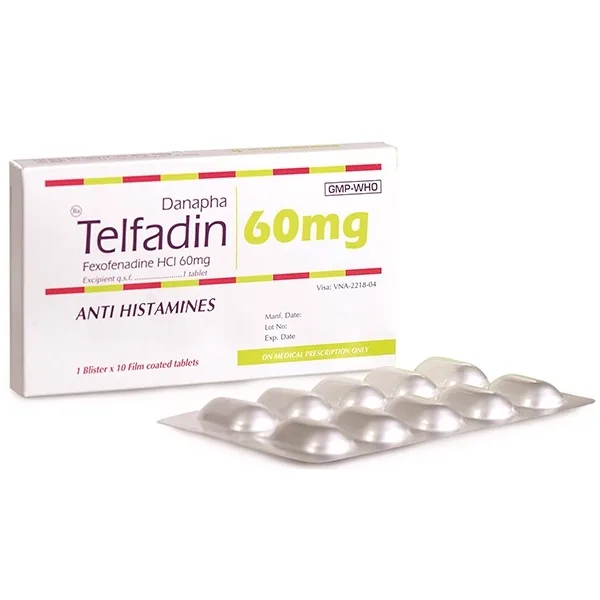 Hình ảnh Thuốc Telfadin 60mg Danapha điều trị viêm mũi dị ứng, mày đay (1 vỉ x 10 viên)
