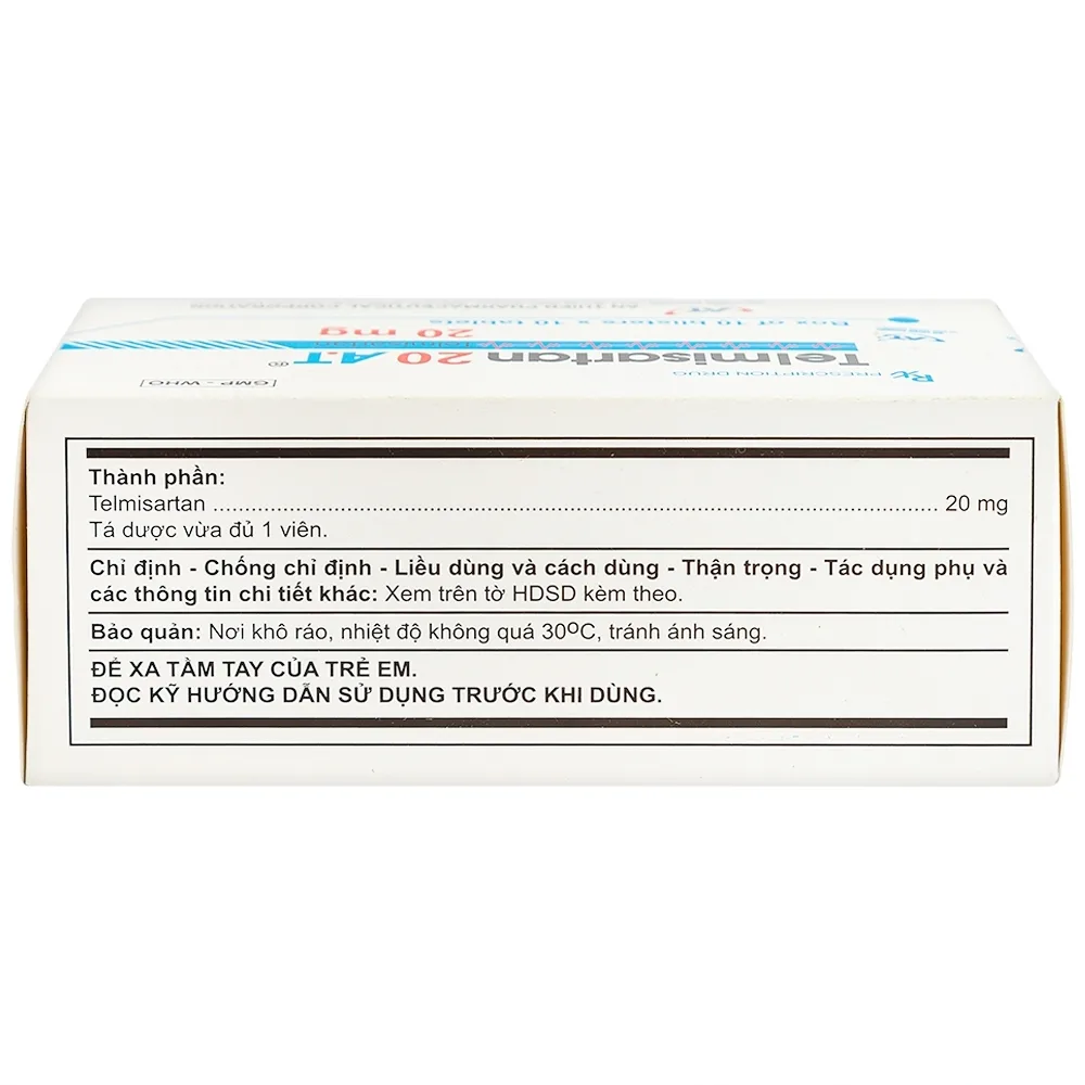 Hình ảnh Thuốc Telmisartan 20 A.T điều trị tăng huyết áp (10 vỉ x 10 viên)