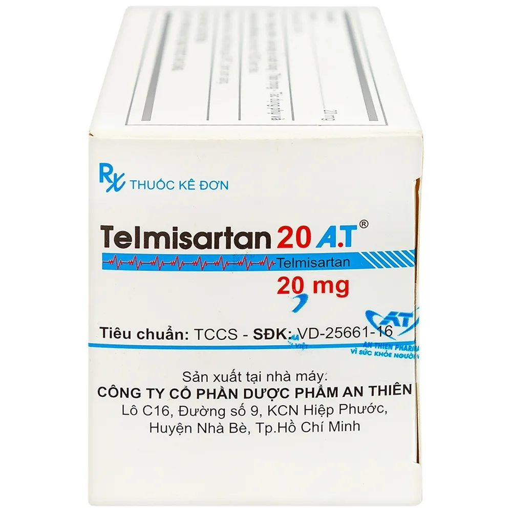 Hình ảnh Thuốc Telmisartan 20 A.T điều trị tăng huyết áp (10 vỉ x 10 viên)