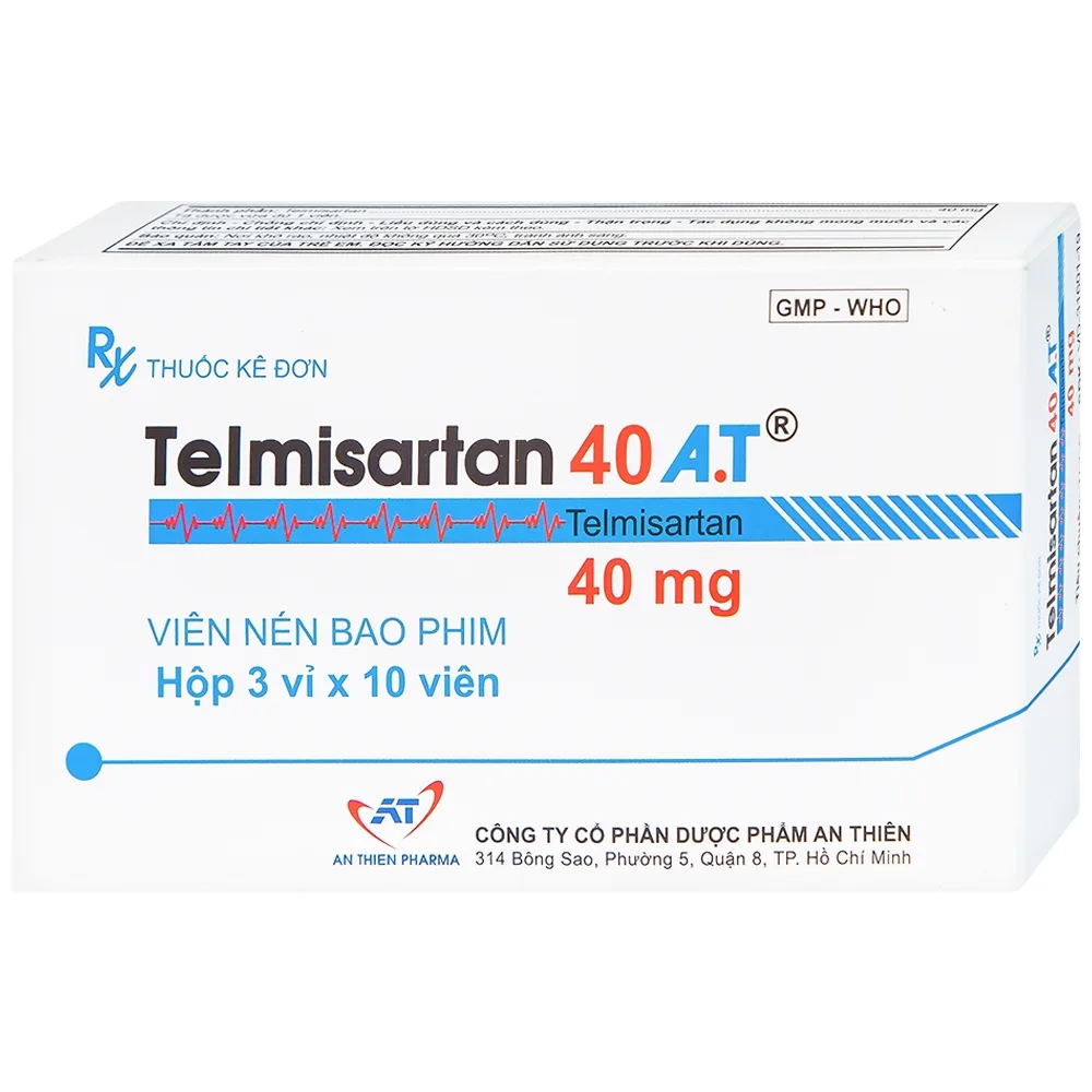 Hình ảnh Thuốc Telmisartan 40 A.T An Thiên điều trị tăng huyết áp (3 vỉ x 10 viên)