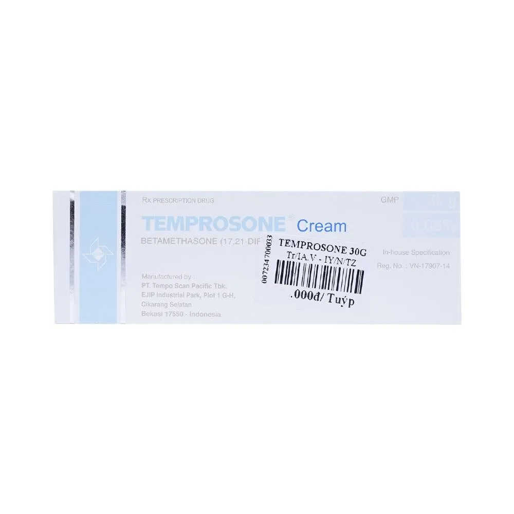 Hình ảnh Kem bôi Temprosone Cream điều trị vảy nến, viêm da thượng bì (30g)