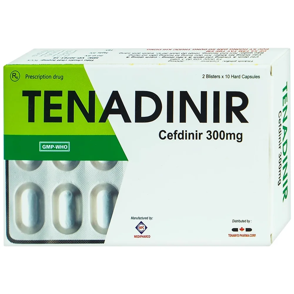 Hình ảnh Thuốc Tenadinir 300mg Medipharco điều trị nhiễm khuẩn ở mức độ nhẹ và vừa (2 vỉ x 10 viên)