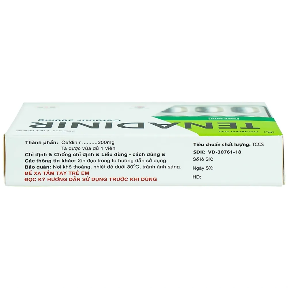Hình ảnh Thuốc Tenadinir 300mg Medipharco điều trị nhiễm khuẩn ở mức độ nhẹ và vừa (2 vỉ x 10 viên)